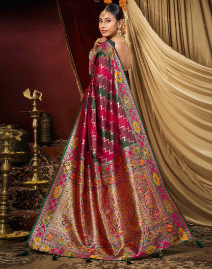 Multicoloured Silk Woven Banarasi Saree