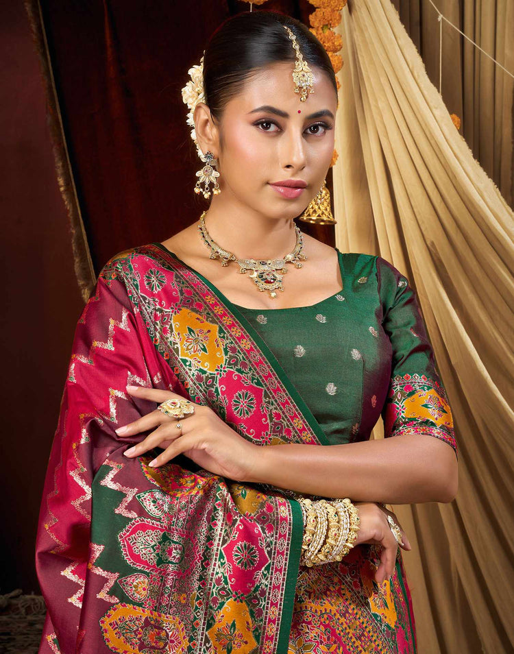 Multicoloured Silk Woven Banarasi Saree