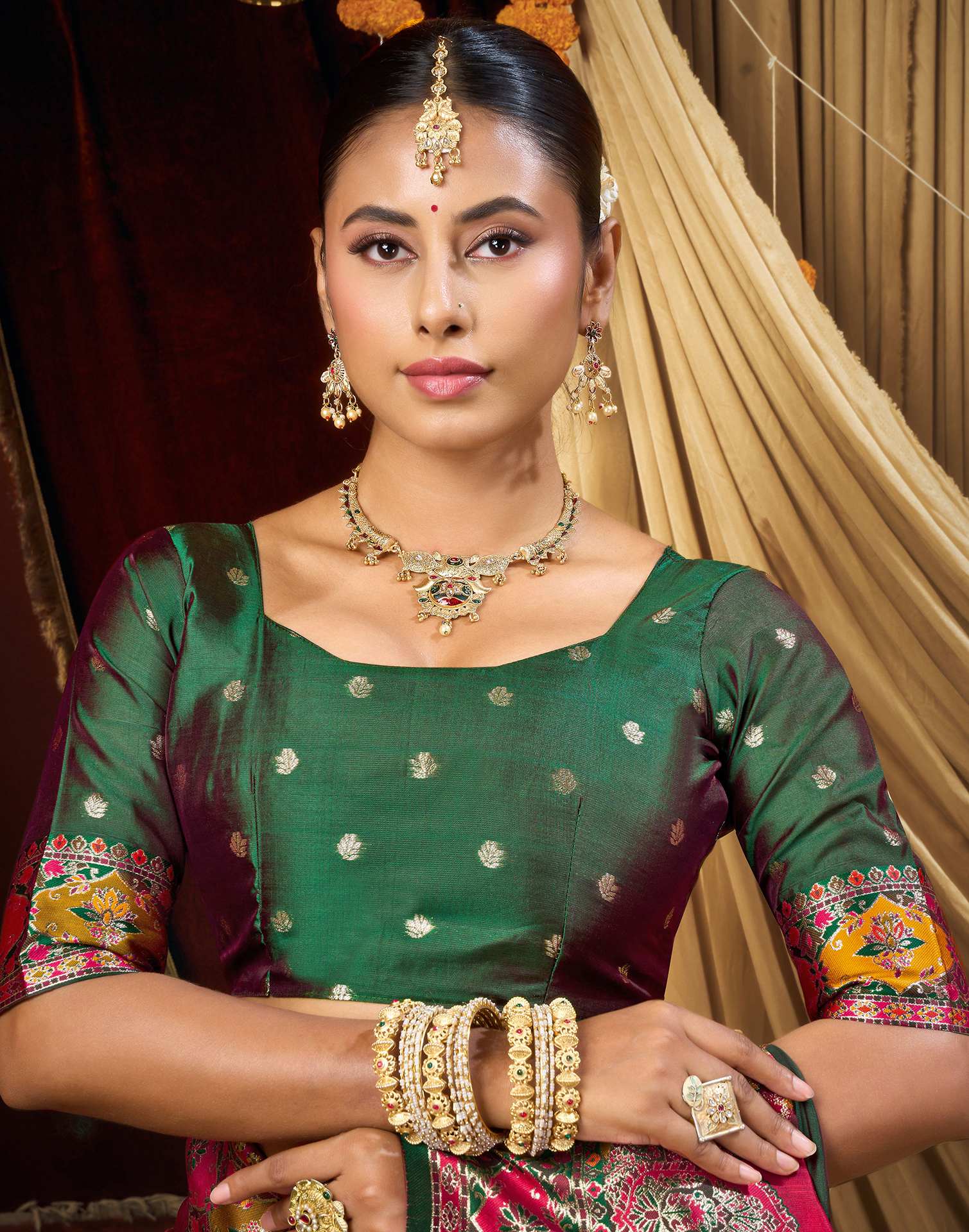 Multicoloured Silk Woven Banarasi Saree