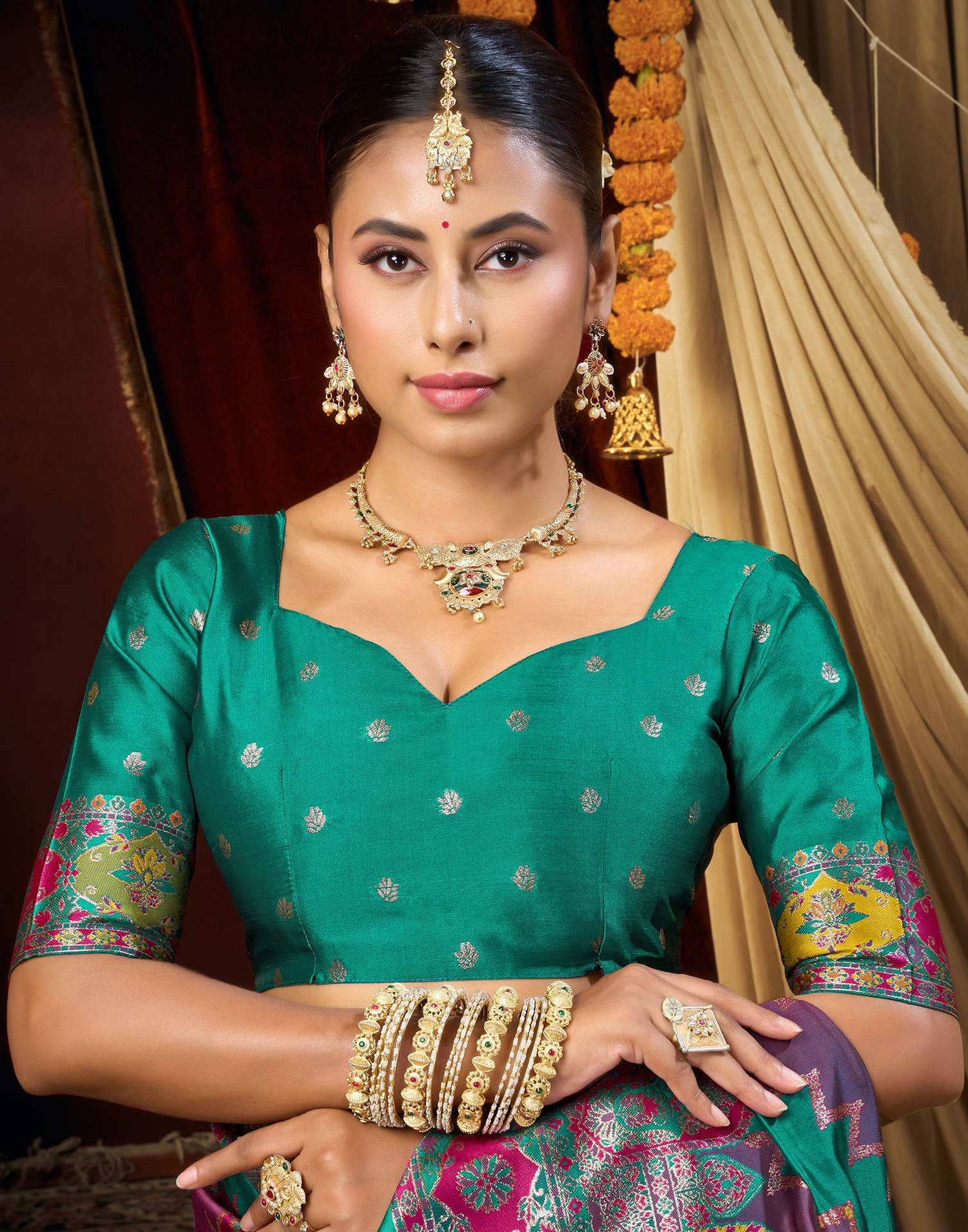 Multicoloured Silk Woven Banarasi Saree