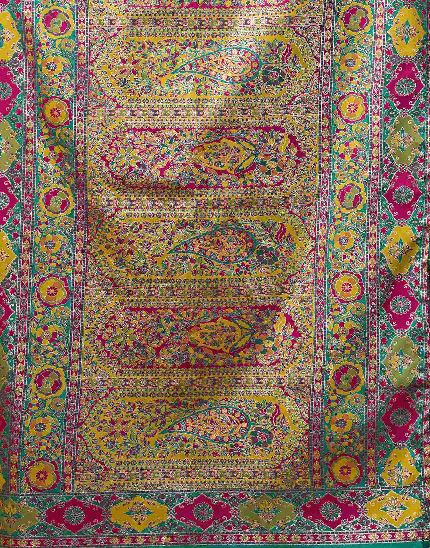 Multicoloured Silk Woven Banarasi Saree