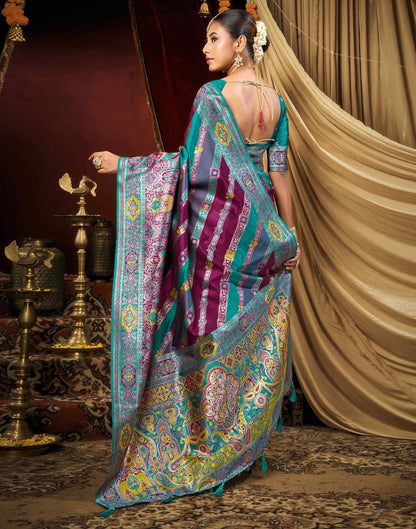 Purple Silk Woven Banarasi Saree