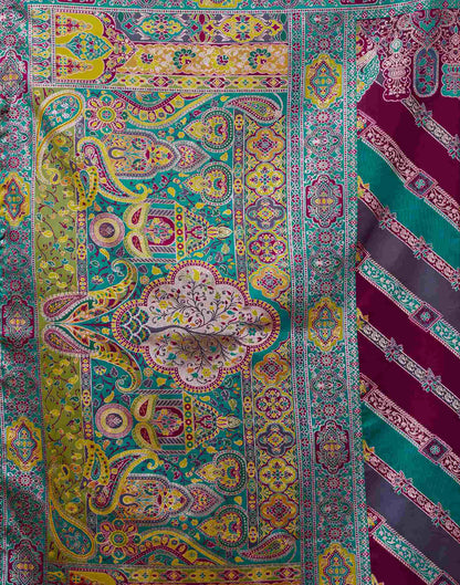 Purple Silk Woven Banarasi Saree