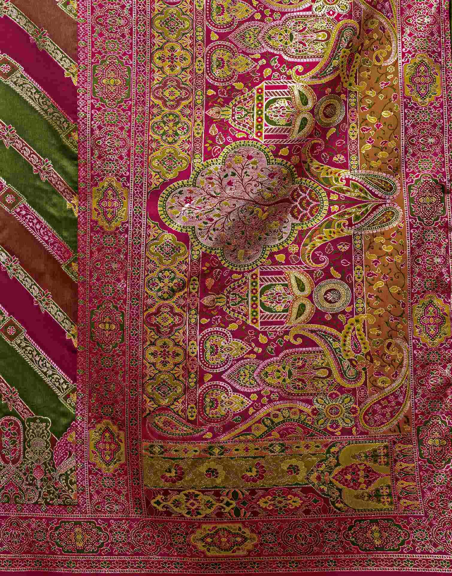 Parrot Green Silk Woven Banarasi Saree