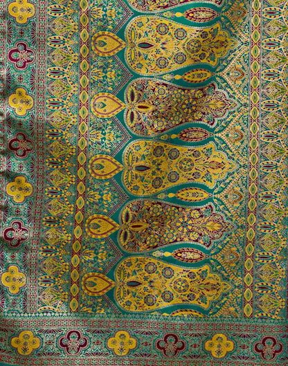 Teal Green Silk Woven Banarasi Saree