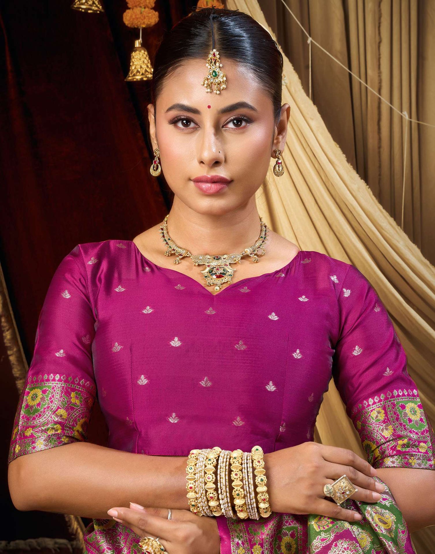 Multicoloured Silk Woven Banarasi Saree
