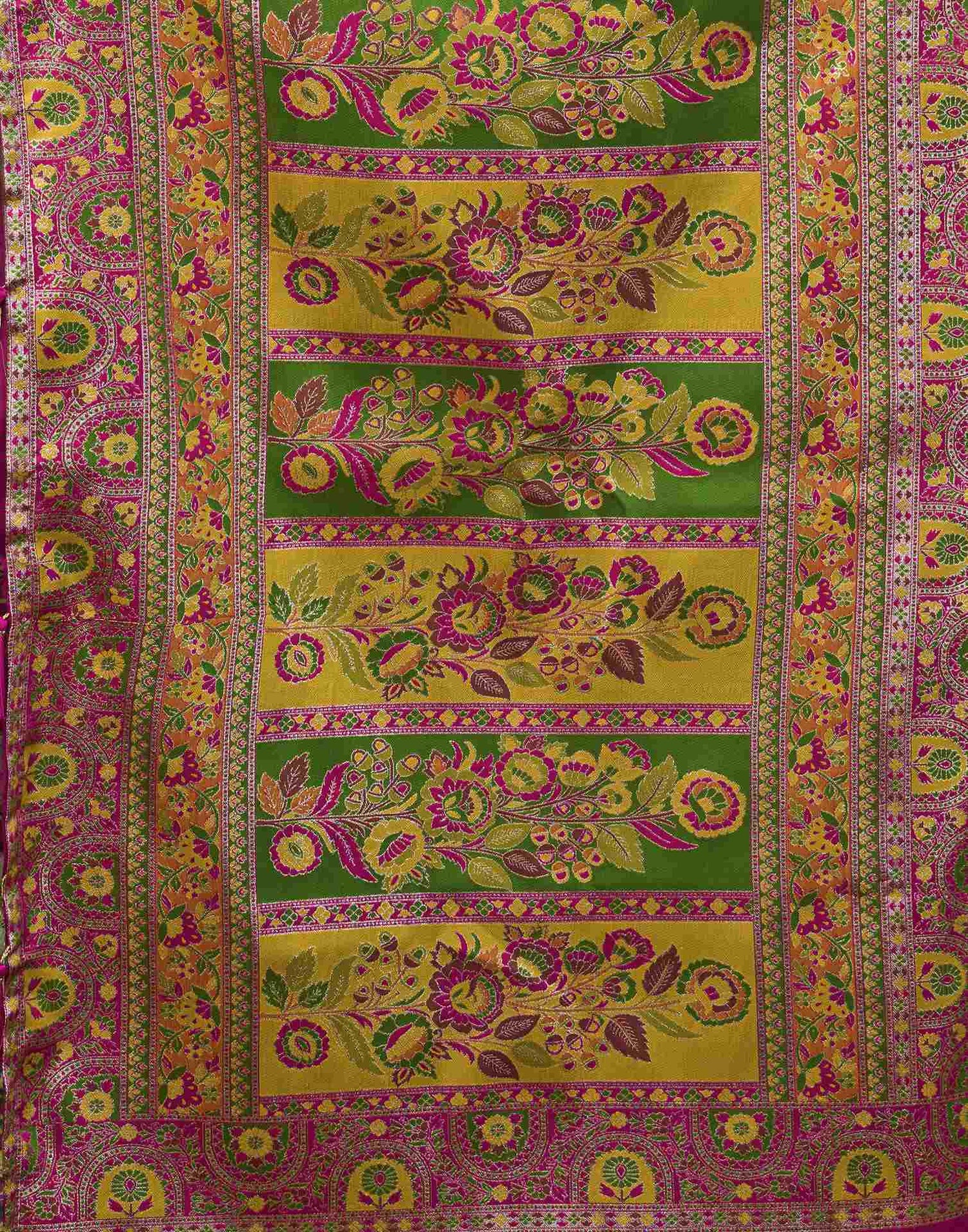 Multicoloured Silk Woven Banarasi Saree