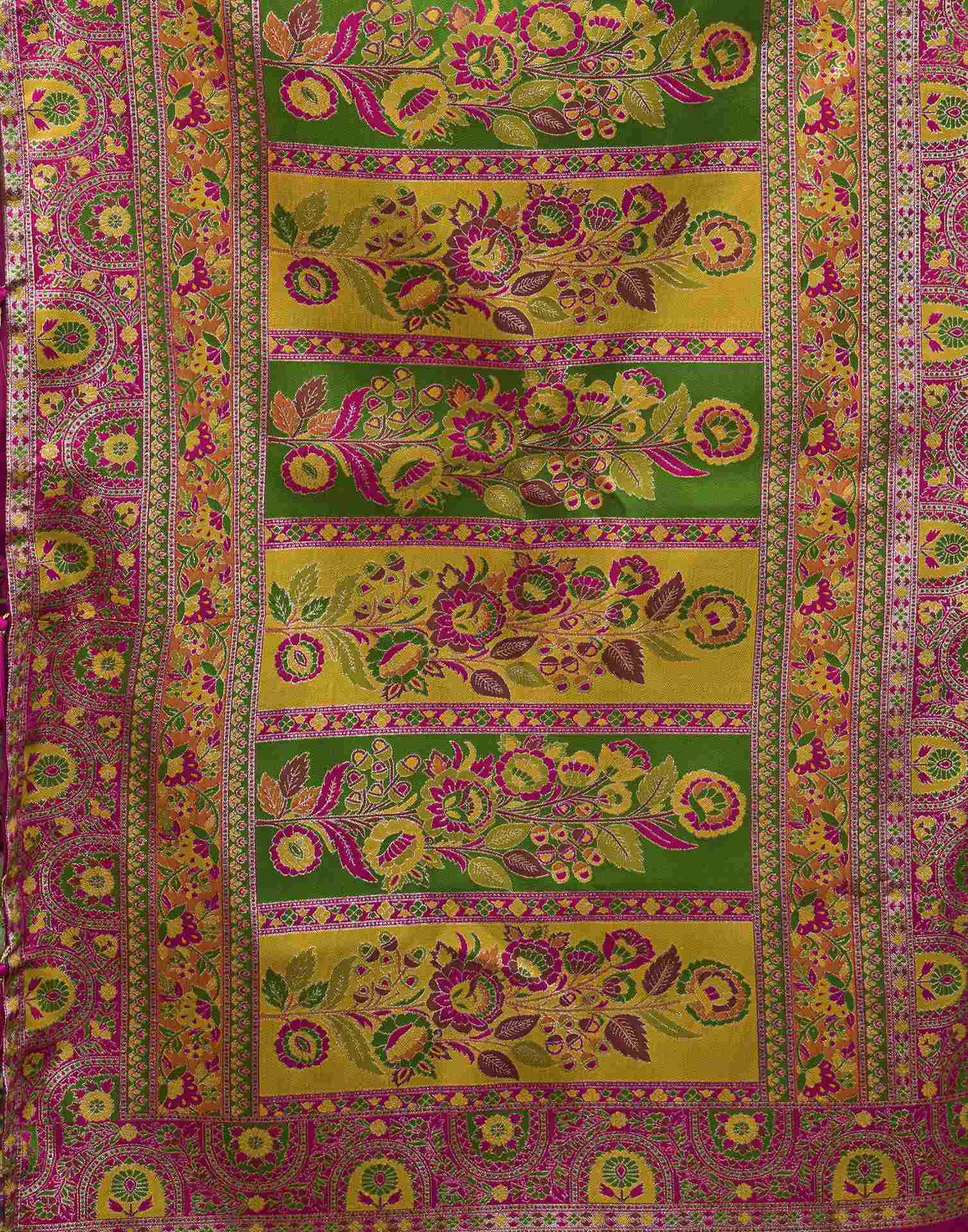 Multicoloured Silk Woven Banarasi Saree