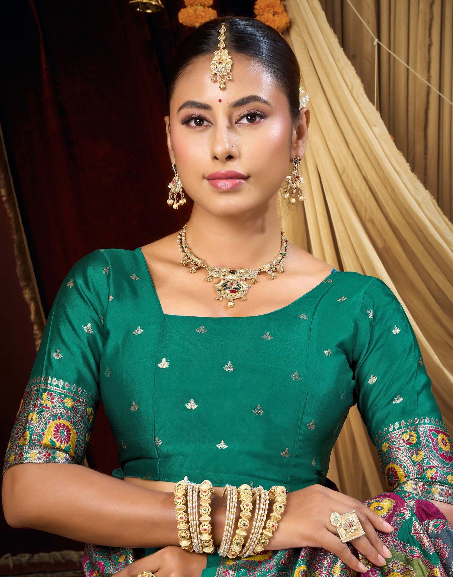 Multicoloured Silk Woven Banarasi Saree