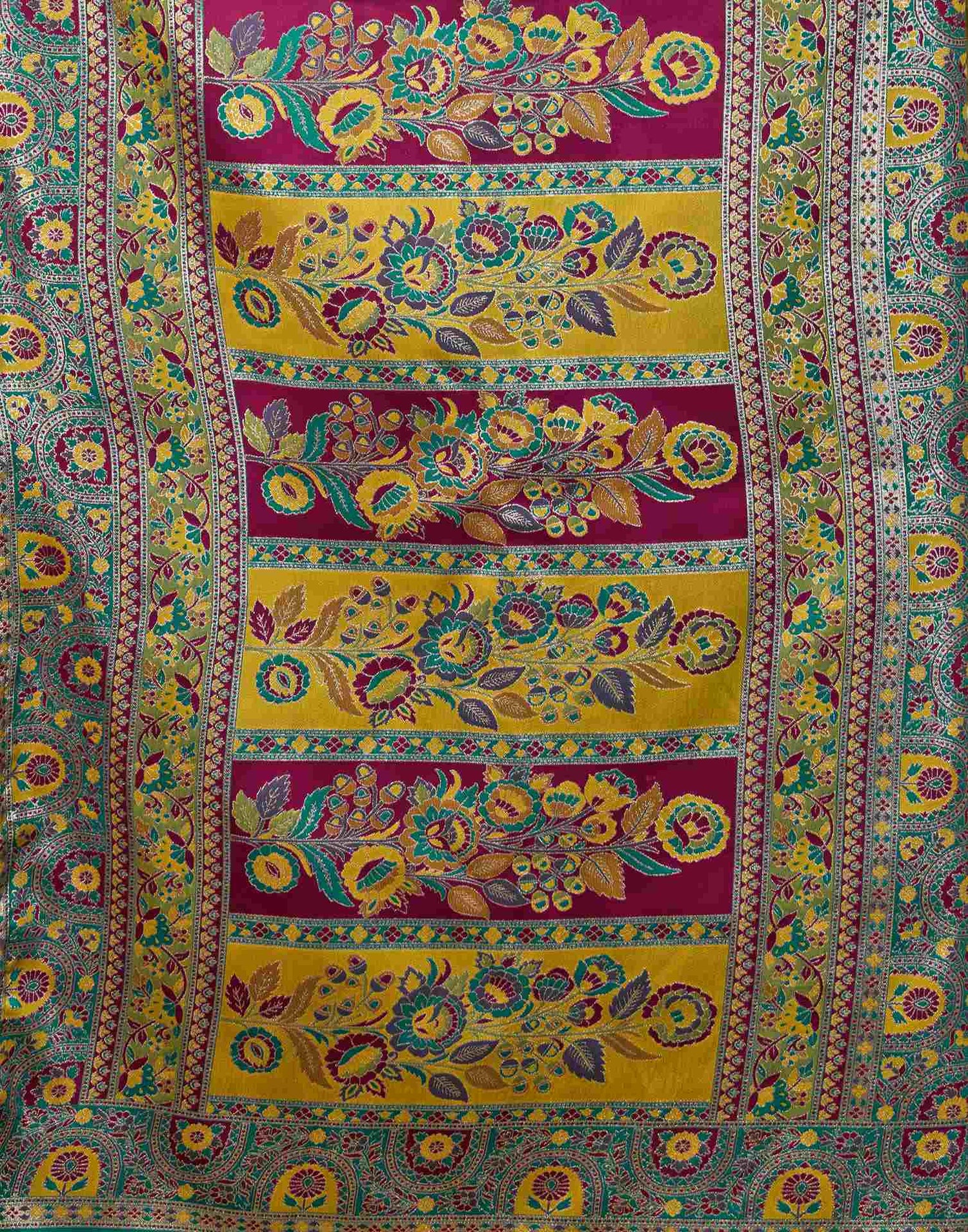 Multicoloured Silk Woven Banarasi Saree