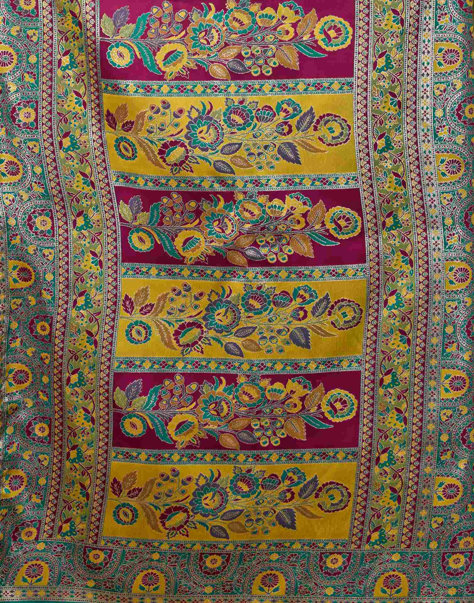 Multicoloured Silk Woven Banarasi Saree