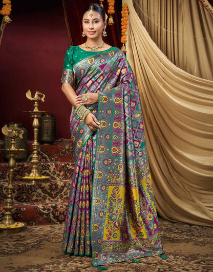 Multicoloured Silk Woven Banarasi Saree
