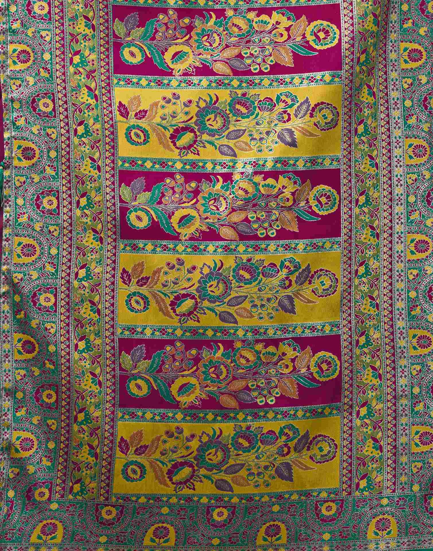 Multicoloured Silk Woven Banarasi Saree