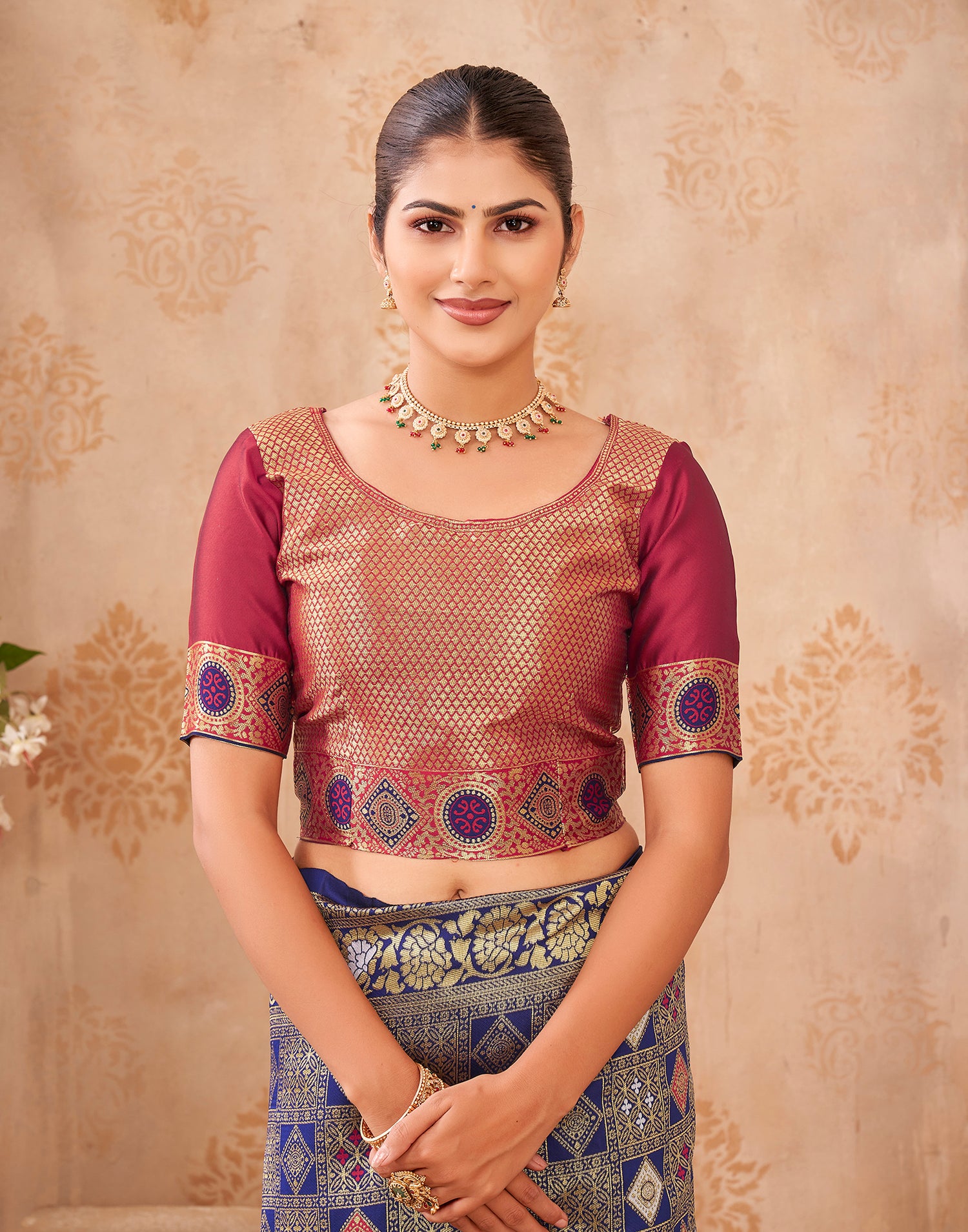Navy Blue Silk Woven Patola Saree