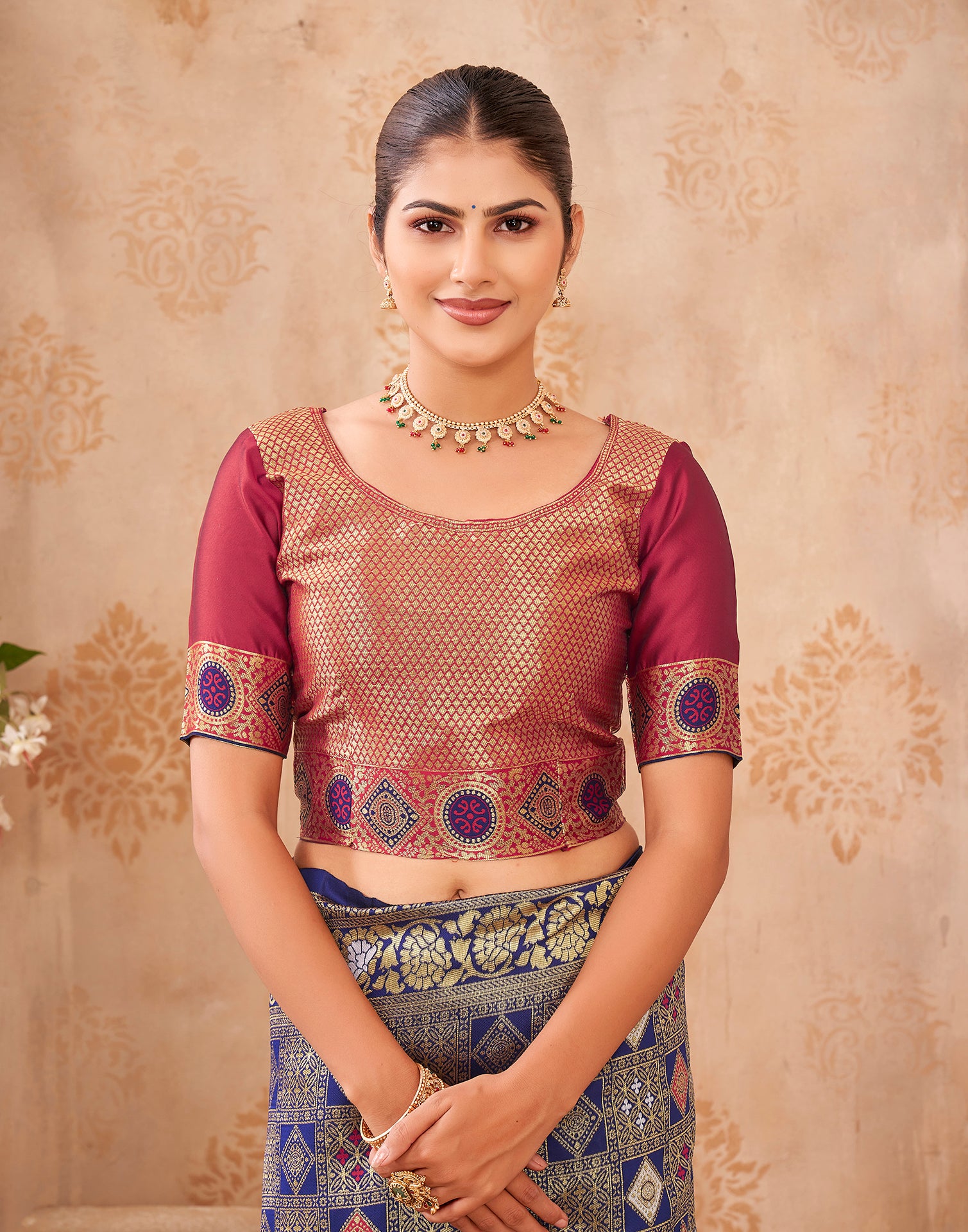 Navy Blue Silk Woven Patola Saree