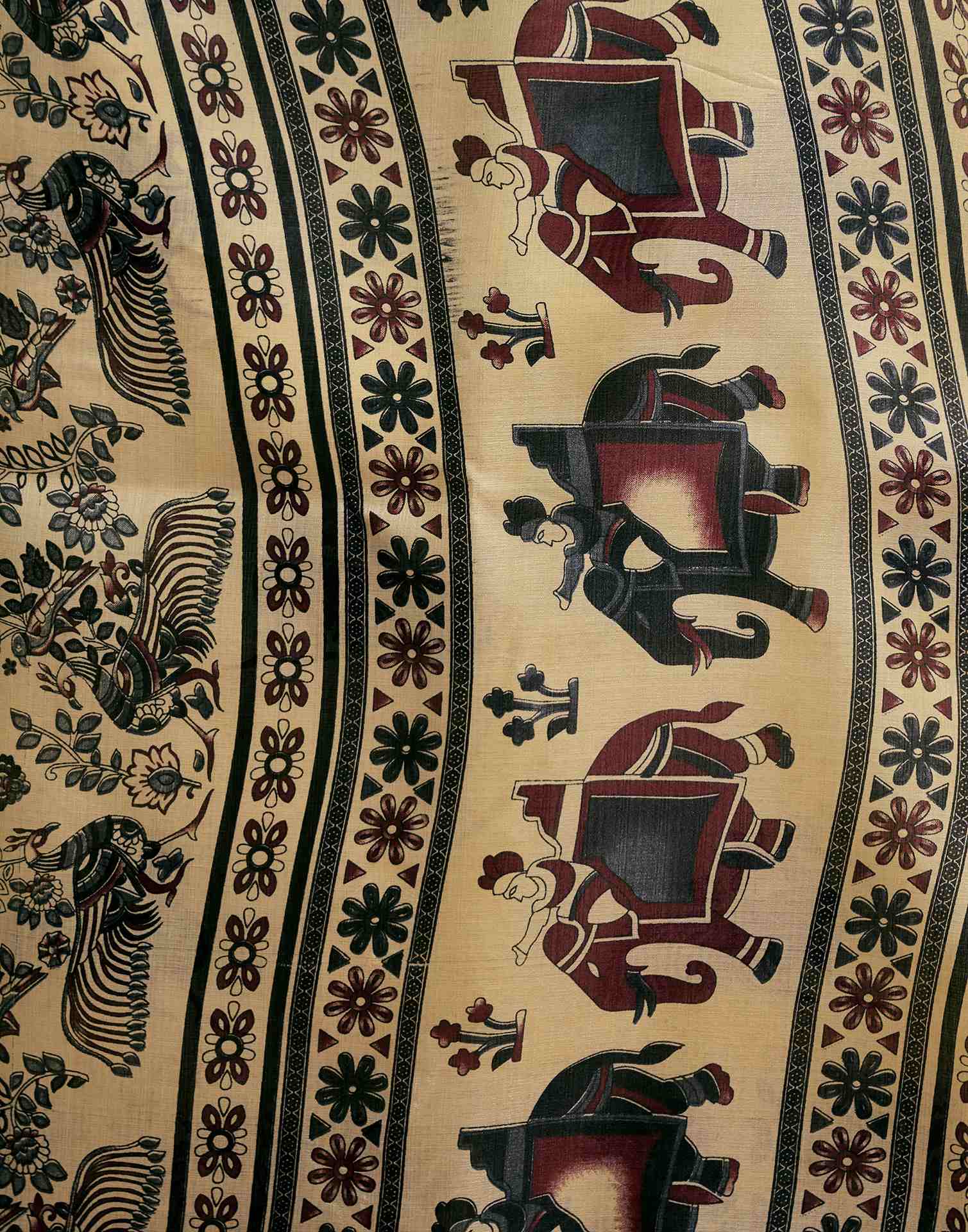 Beige Khadi Printed Saree