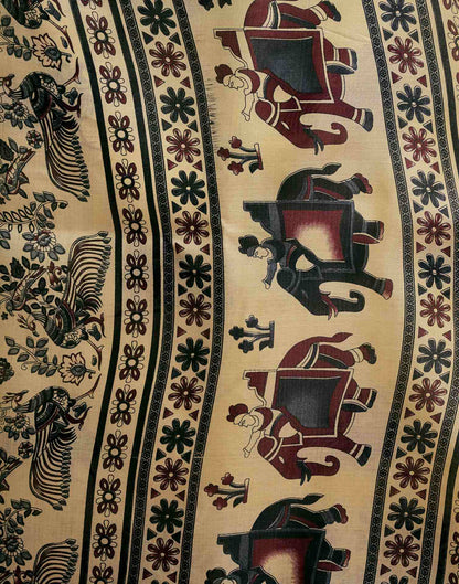 Beige Khadi Printed Saree