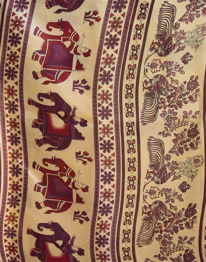 Beige Khadi Printed Saree