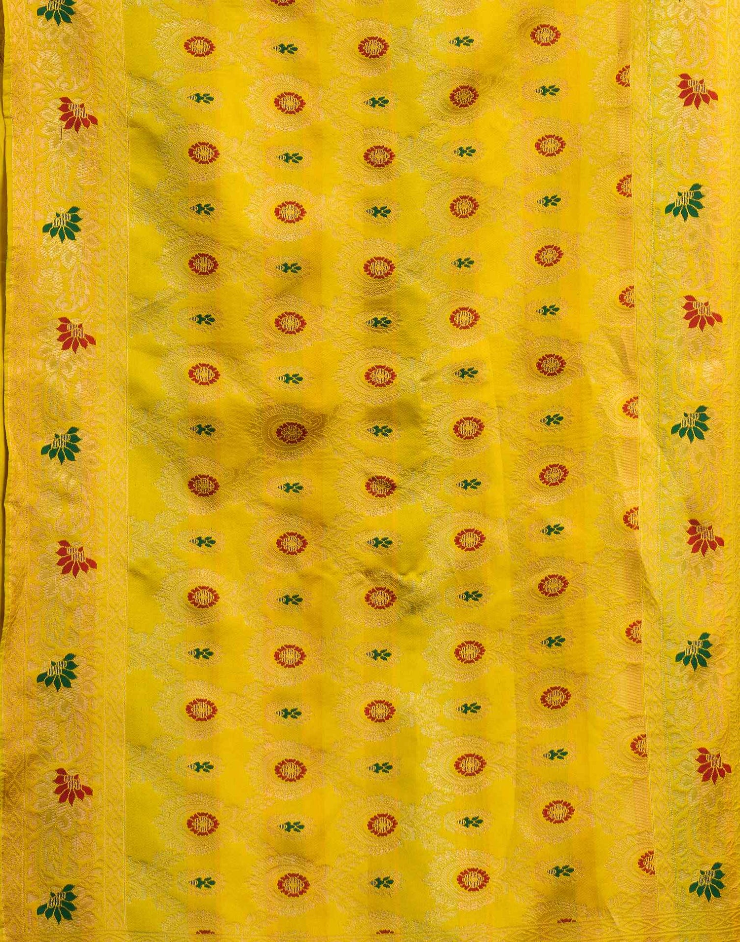 Yellow Silk Woven Banarasi Saree