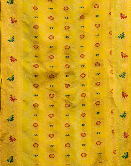 Yellow Silk Woven Banarasi Saree