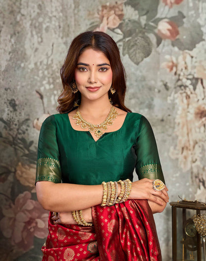 Red Silk Woven Banarasi Saree