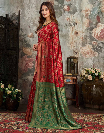 Red Silk Woven Banarasi Saree