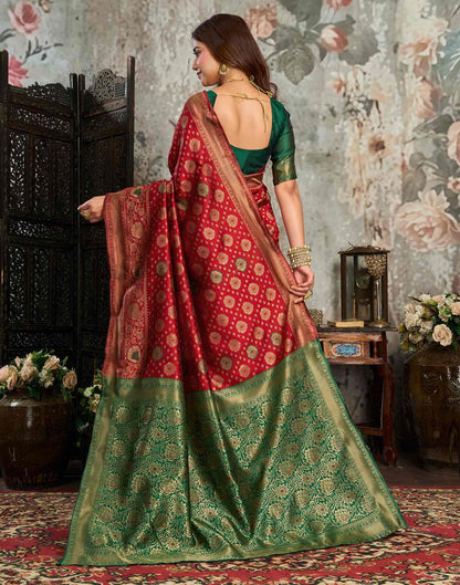 Red Silk Woven Banarasi Saree