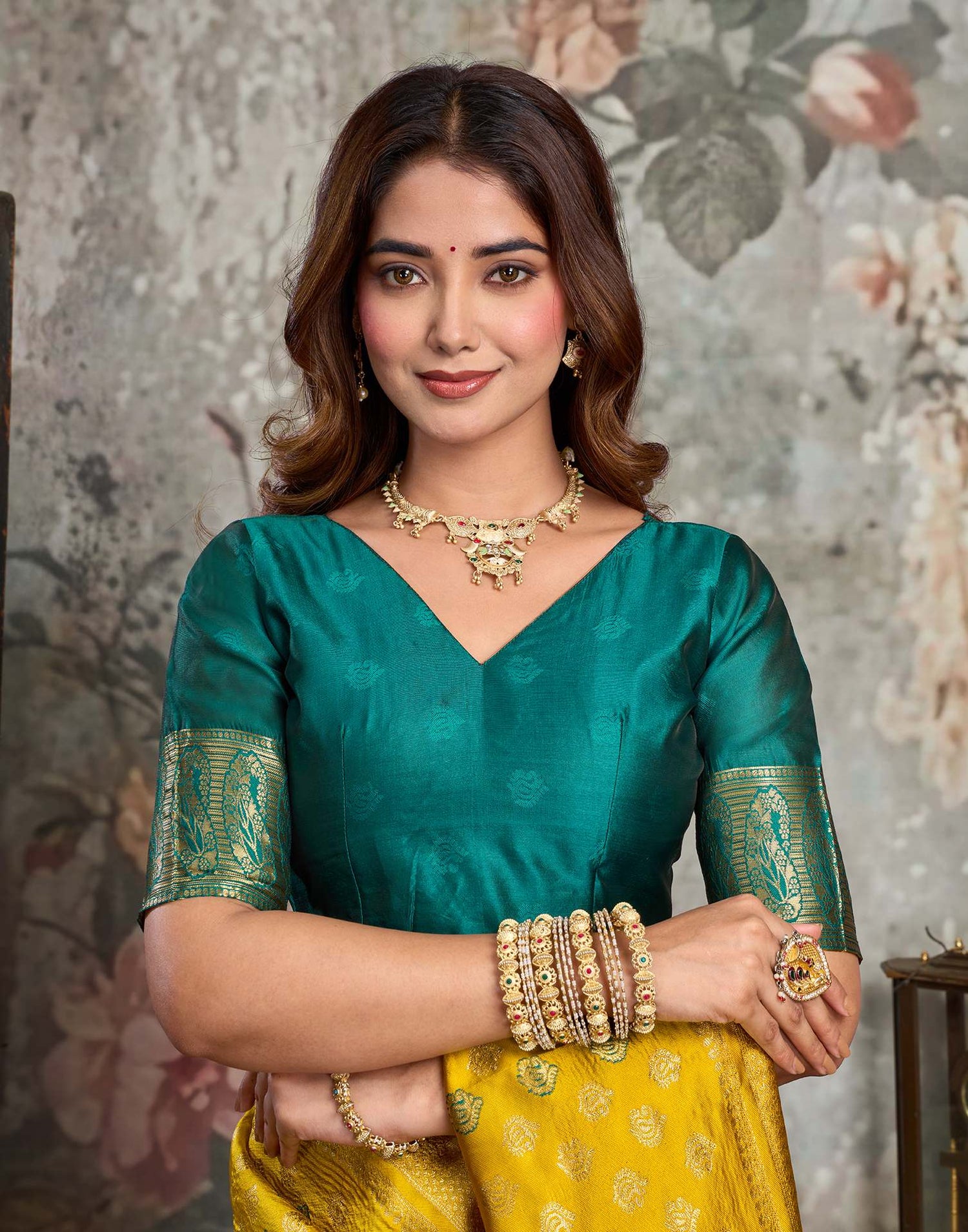 Yellow Silk Woven Banarasi Saree