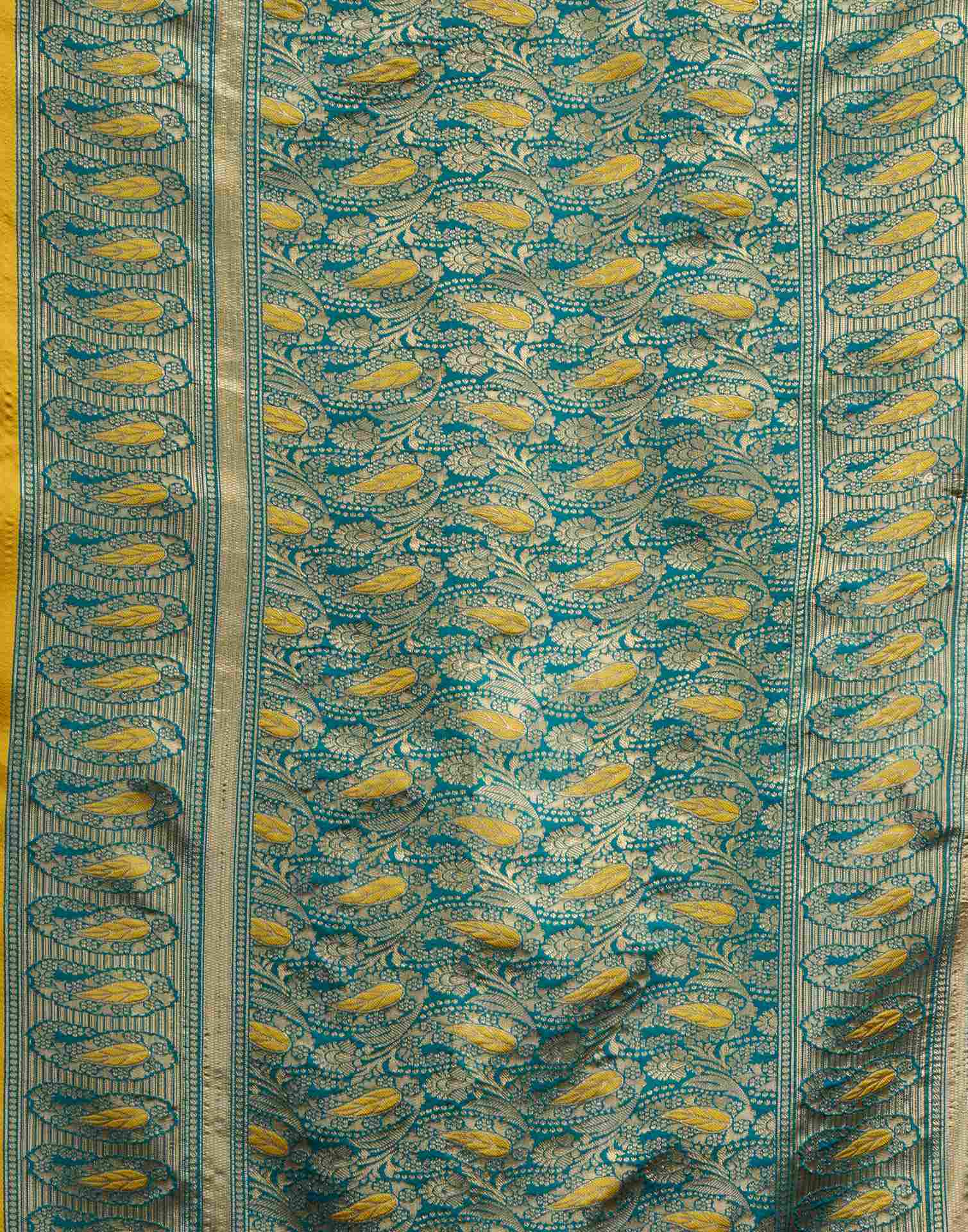 Yellow Silk Woven Banarasi Saree