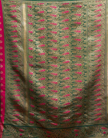 Magenta Silk Woven Banarasi Saree