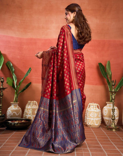 Red Silk Woven Banarasi Saree