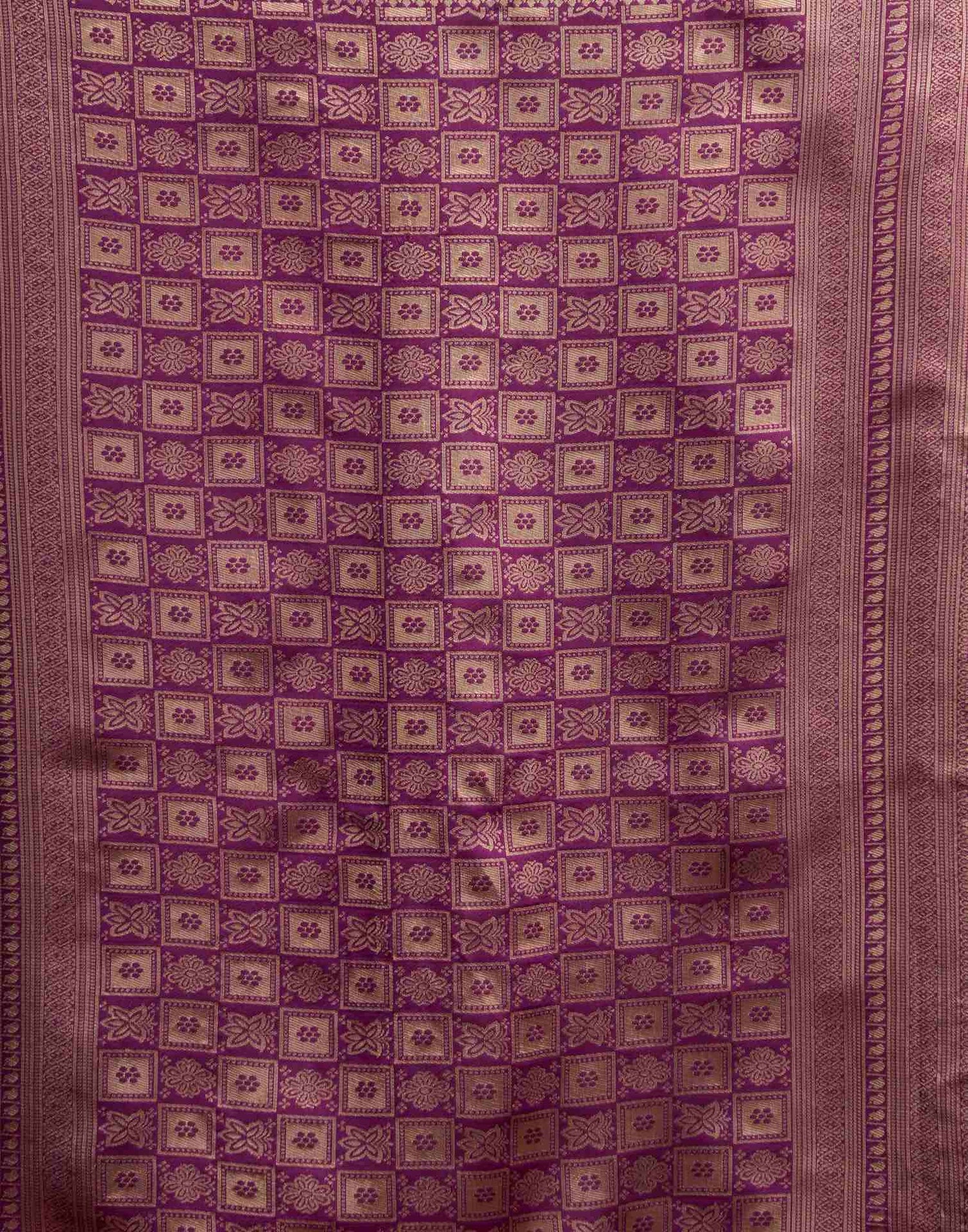 Maroon Silk Woven Banarasi Saree
