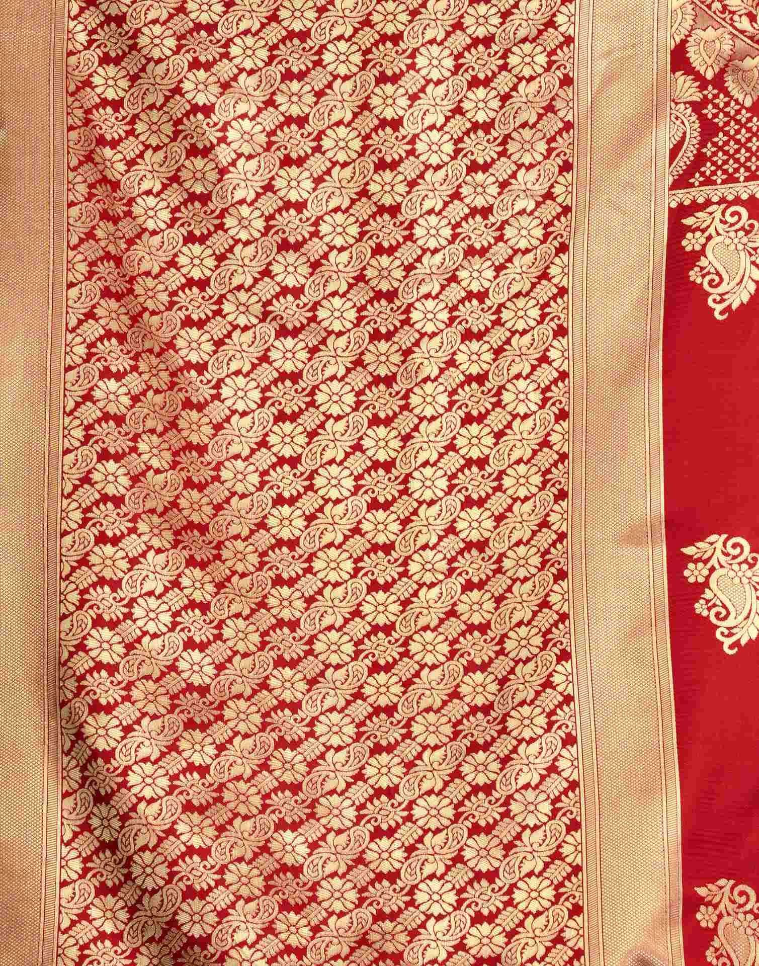 Red Silk Woven Banarasi Saree