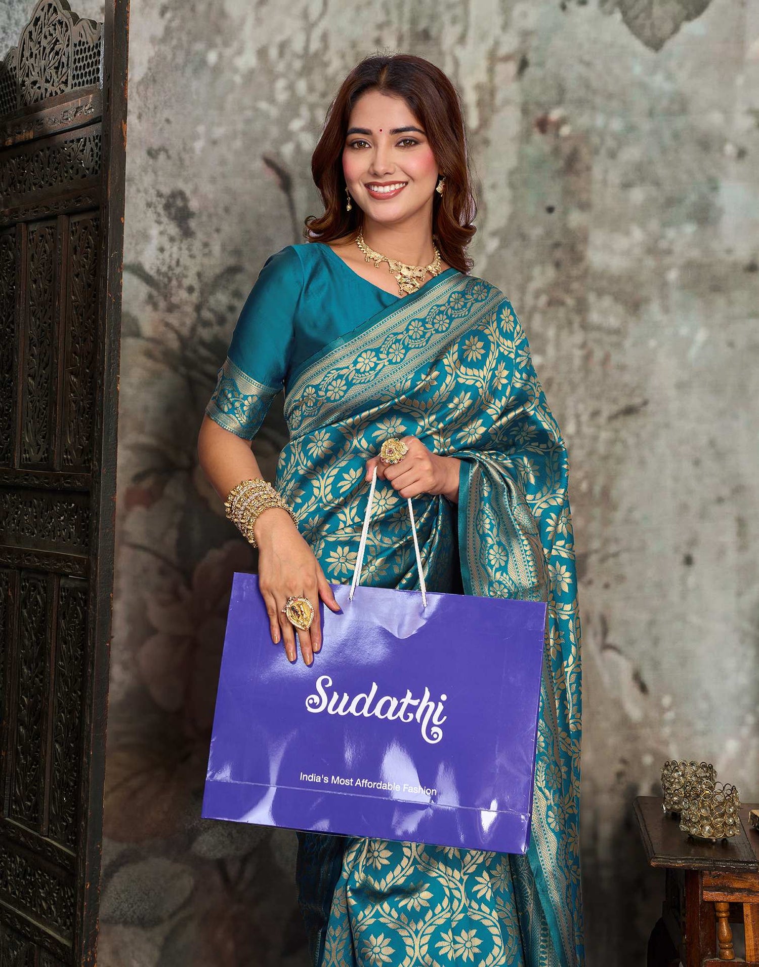 Blue Silk Woven Banarasi Saree