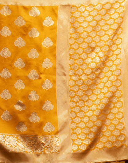 Yellow Silk Woven Banarasi Saree