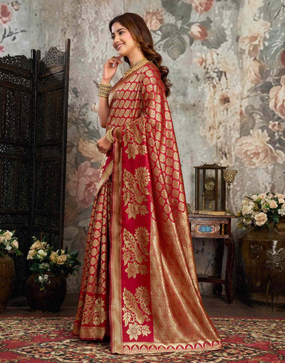 Red Silk Woven Banarasi Saree