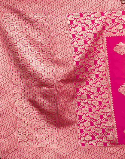 Pink Silk Woven Banarasi Saree