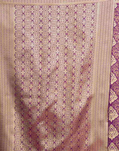 Purple Silk Woven Banarasi Saree