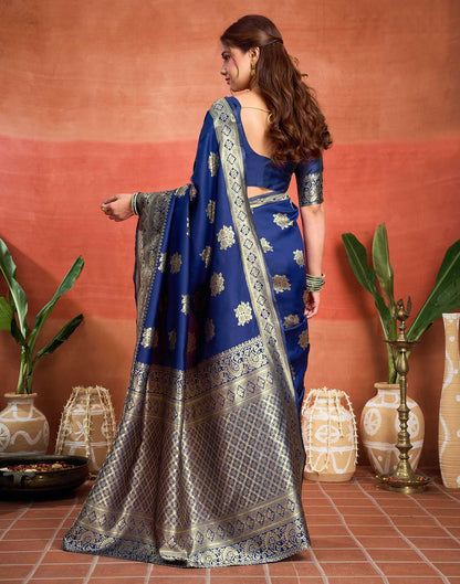 Blue Silk Woven Banarasi Saree