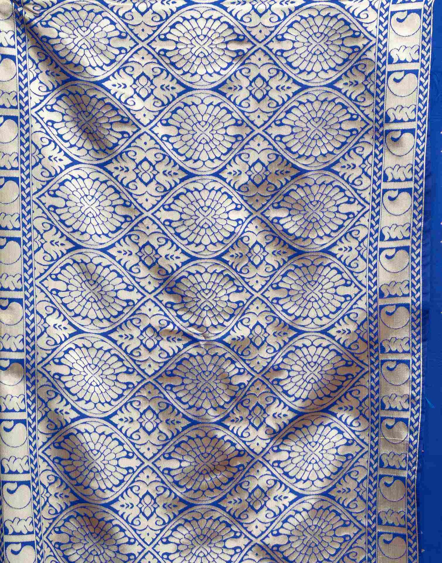 Blue Silk Woven Banarasi Saree