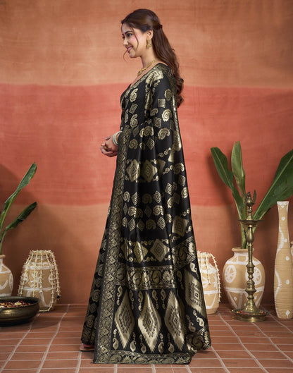 Black Silk Woven Banarasi Saree