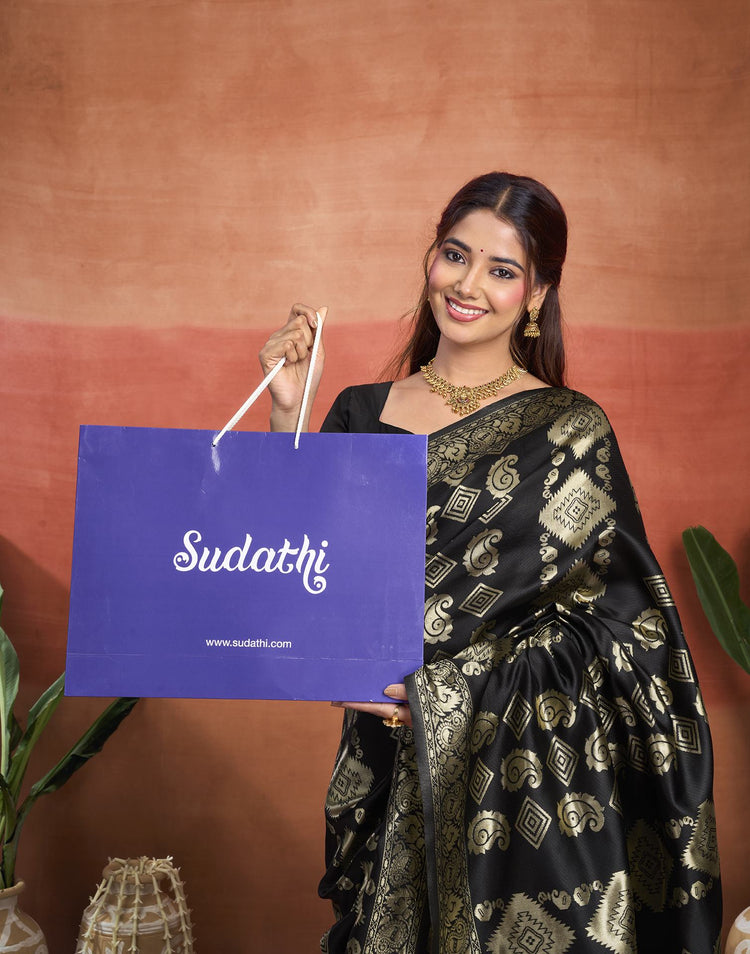 Black Silk Woven Banarasi Saree