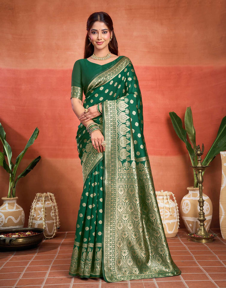 Green Silk Woven Banarasi Saree