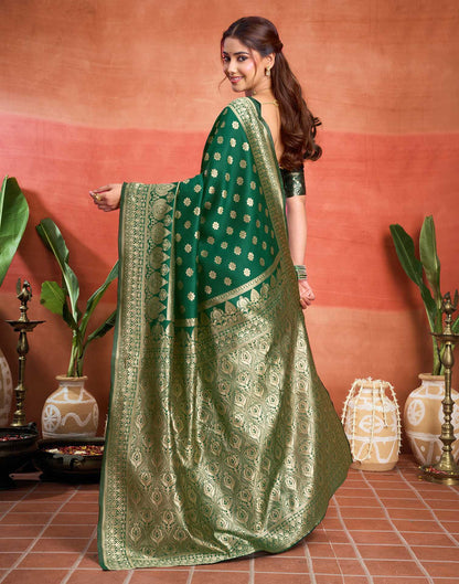 Green Silk Woven Banarasi Saree