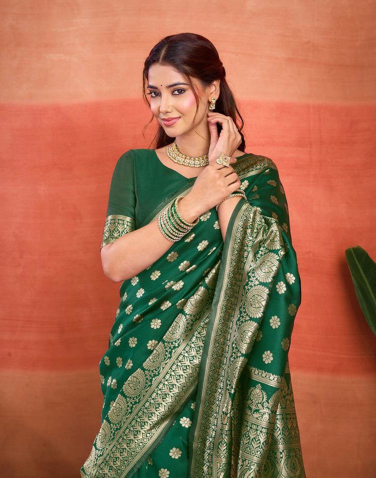 Green Silk Woven Banarasi Saree
