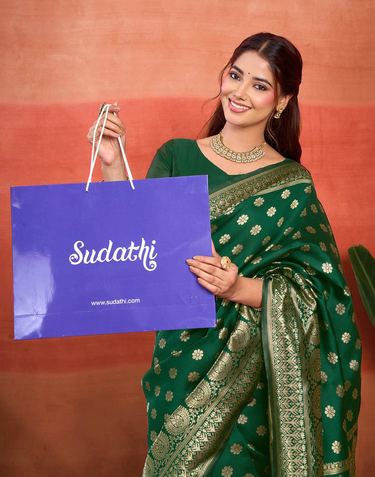Green Silk Woven Banarasi Saree