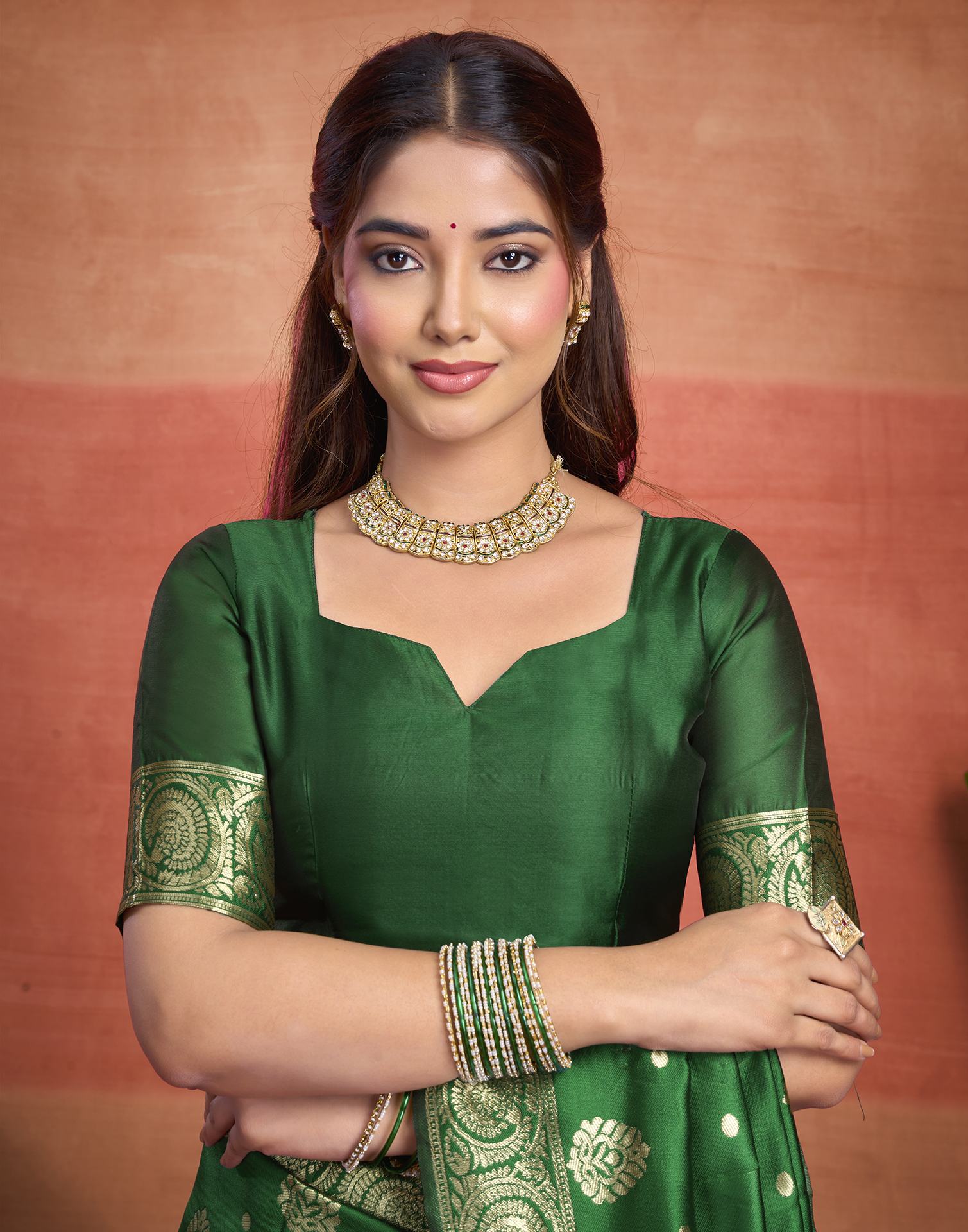 Green Silk Woven Banarasi Saree