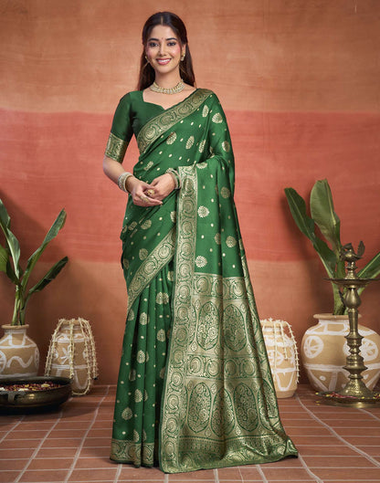 Green Silk Woven Banarasi Saree