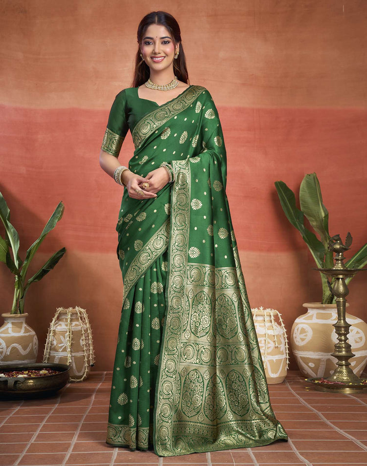 Green Silk Woven Banarasi Saree