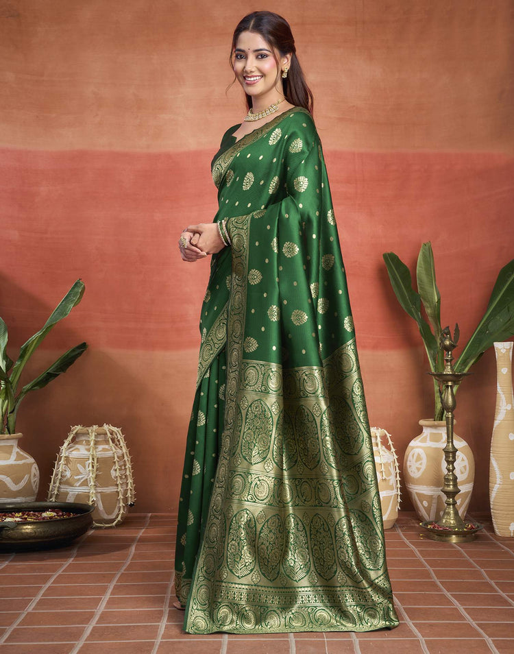 Green Silk Woven Banarasi Saree